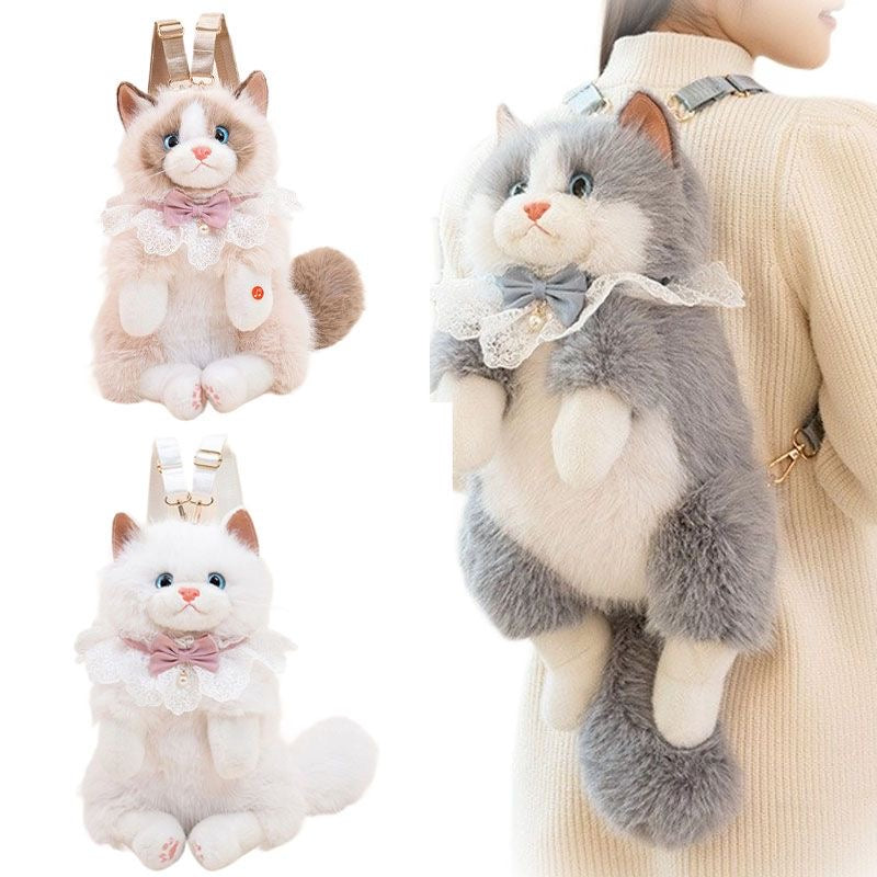 Peluş Konuşan Kedili Sırt Çantası